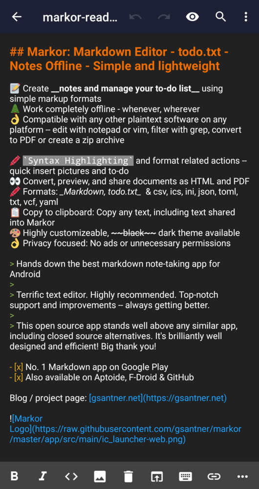 Markor 数学公式示例（Markor-markdown-reference 模板）