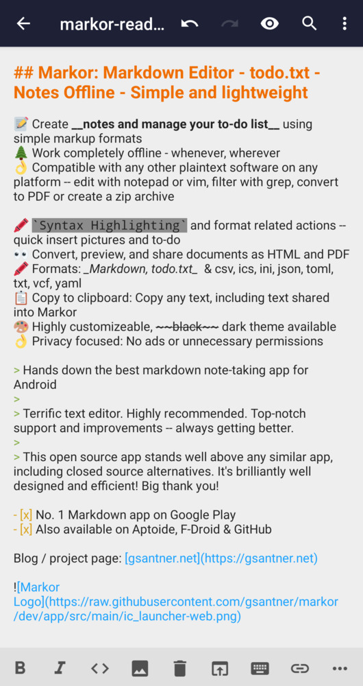 Markdown 预览模式截图